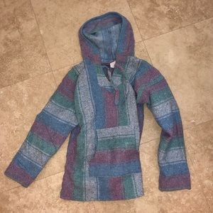 Colorful Drug Rug Poncho Hoodie